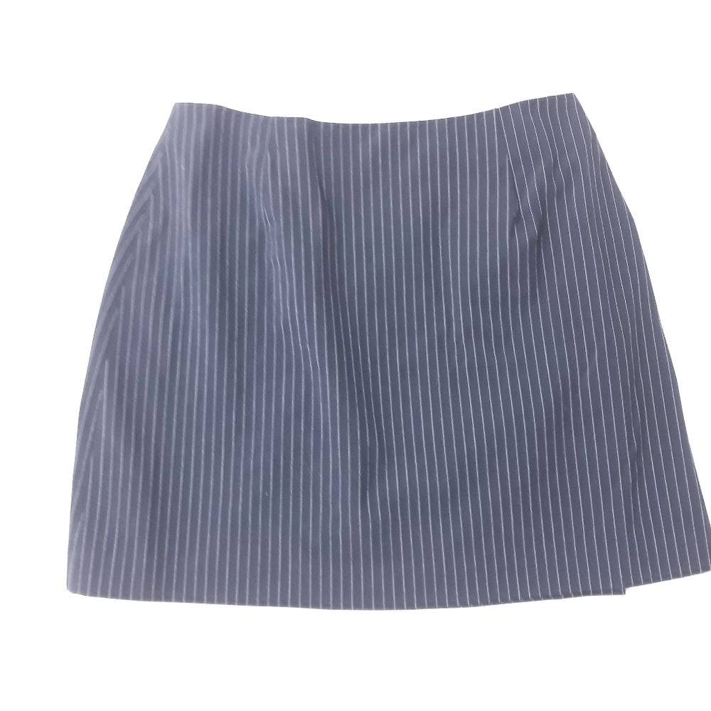 Vintage The Limited Stretch Navy Blue White Striped USA Mini Skirt Size 10
